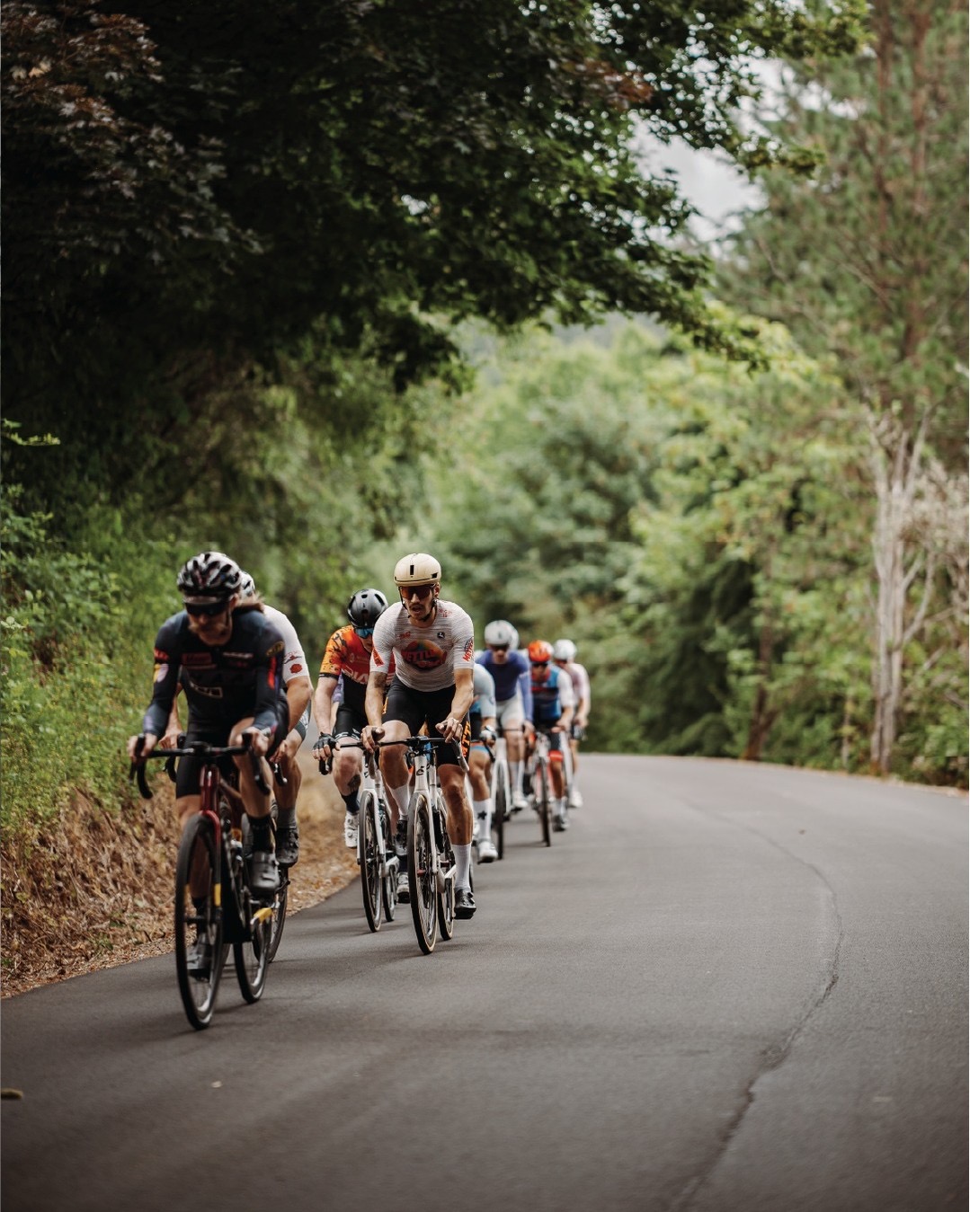 The lead group on local roads