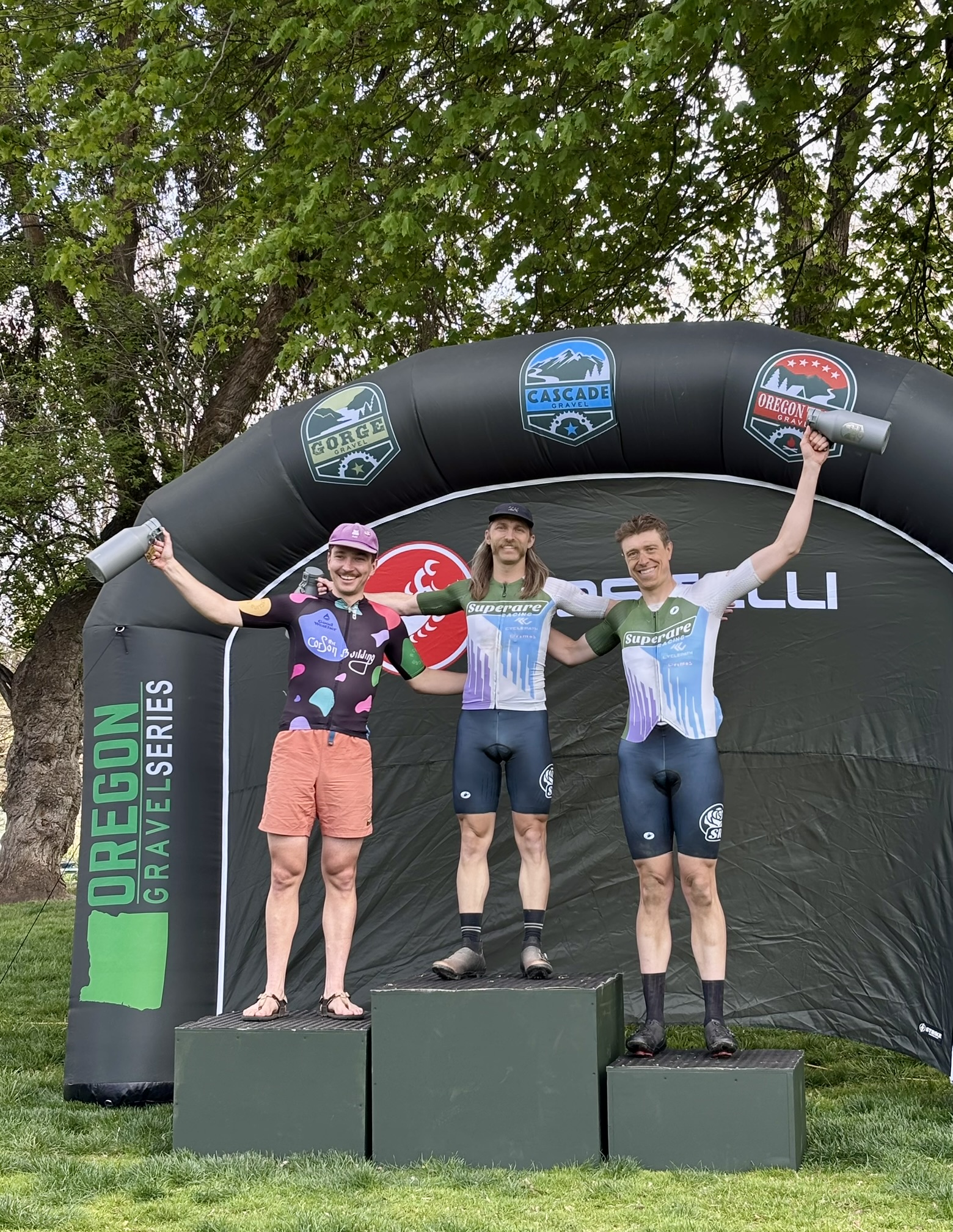 Open Big Gravel podium — Alex 1st, Luke 3rd